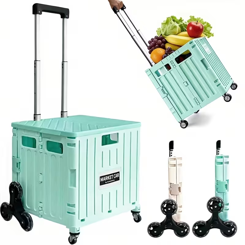 Outdoor Camping Trolley - Portable Shopping Trolley,Office Folding Lightweight Handcart